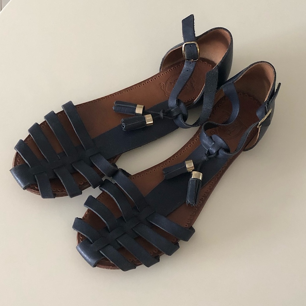 Massimo Dutti navy sandals in size EU37